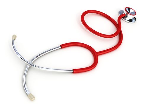 Digital illustration of stethoscope in colour background