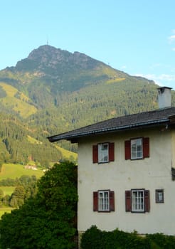A Traditional Austrian House In The Tyrol Region Of The Alps