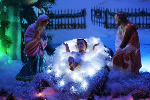Nativity scene with the child.