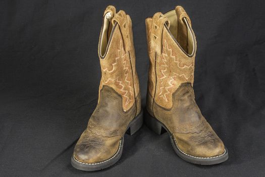 A close shot of a pair of western cowboy boots.