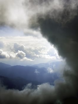 Storm clouds in the Bavarian Alps in Germany