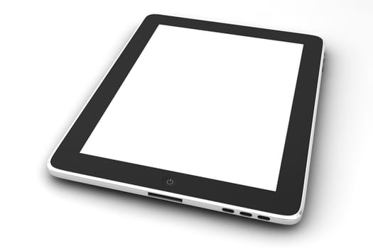 Realistic tablet pc computer like ipade with blank screen isolated on white background