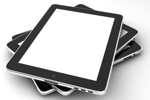 Realistic tablet pc computers like ipade with blank screen isolated on white background