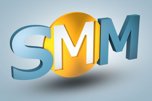 acronym concept: SMM for Social Media Marketing on blue background