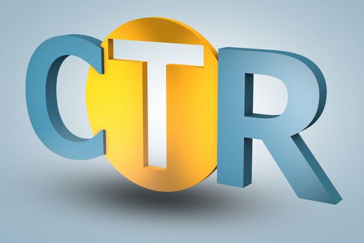 acronym concept: CTR for Click Through Rate on blue background