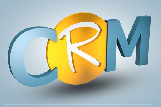 acronym concept: CRM for Customer Relationship Management on blue background