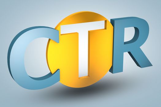 acronym concept: CTR for Click Through Rate on blue background