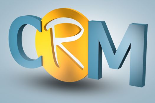 acronym concept: CRM for Customer Relationship Management on blue background