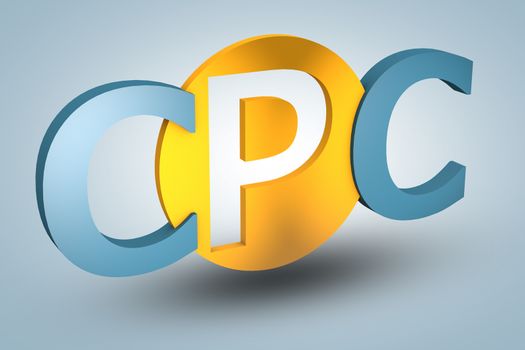 acronym concept: CPC for Cost per Click on blue background