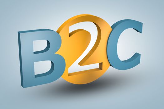 acronym concept: B2C for Business to Customer on blue background