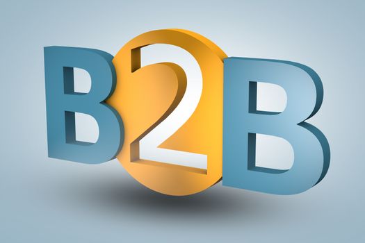 acronym concept: B2B for Business to Business on blue background