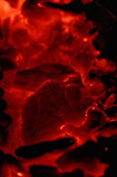 glowing embers in hot red color