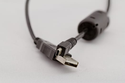 black usb cable on white background (a, micro)