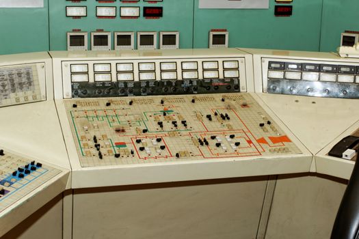inside a control room of the power plant