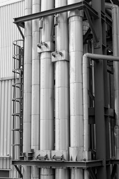 industrial pipes in a electricity power plant