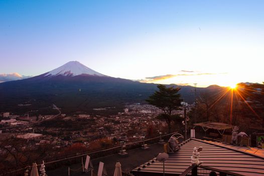 Top view of Fuji mountain