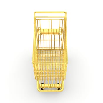 Shopping cart made ​​of gold is a wonderful windfall and very luxurious.