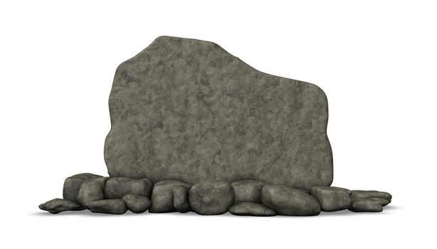 stone board on white background - 3d illustration