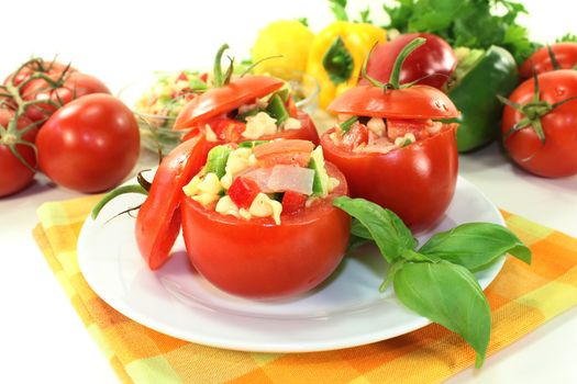 Tomatoes stuffed with fresh summer salad