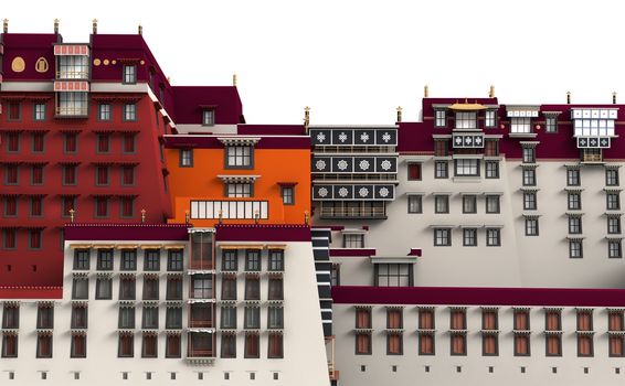 The first palace was built in 637 by Songtsen Gampo, for his wife Wen Cheng on the "Red Mountain" in Lhasa.
