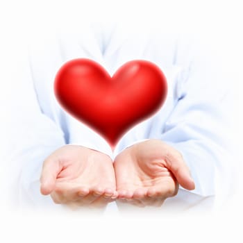 A Big Red Heart in thehand of a person