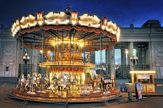 Children's Carousel at the Park of Culture. Gorky. Moscow