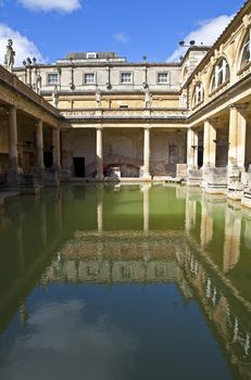 The historic Roman Baths in Bath, Somerset.