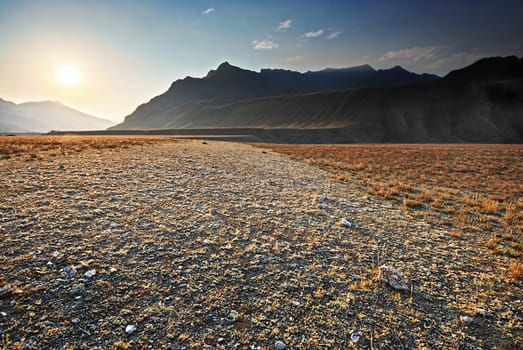 The rocky valley. Mountain Altai, Russia