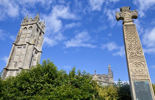 St John's Church and War Memorial in Glastonbury, Somerset.