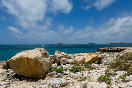 Rocky Coastline at Devil's Bridge Antigua in Sunshine