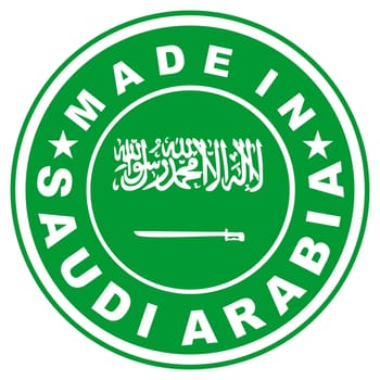 very big size made in saudi arabial label illustratioan