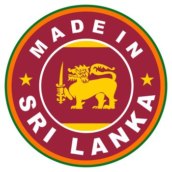 very big size made in sri lanka label illustratioan