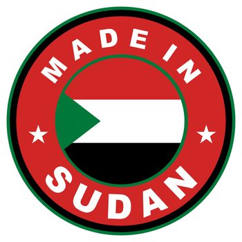 very big size made in sudan label illustratioan
