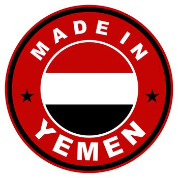 very big size made in yemen label illustratioan