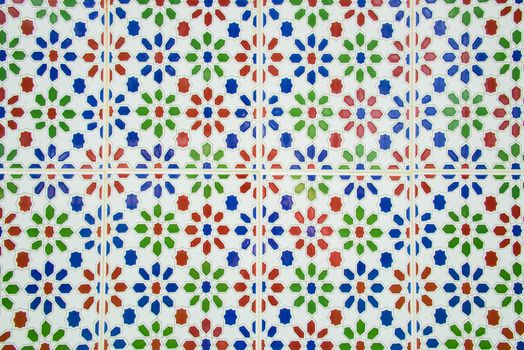 Traditional spanish tiles with with background and bright colors