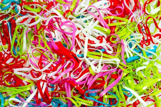 many of rubber band with colourful