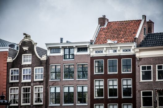 typical building in the city center of Amsterdam in Netherlands