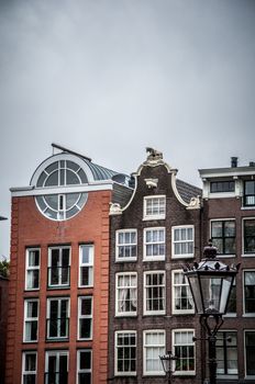 typical building in the city center of Amsterdam in Netherlands