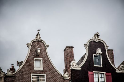 typical building in the city center of Amsterdam in Netherlands