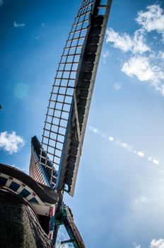 Dutch Windmill in Zaanse Schans in the Netherlands