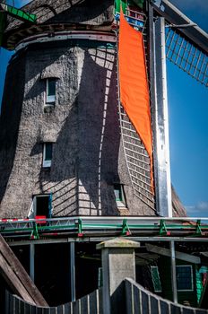 Dutch Windmill in Zaanse Schans in the Netherlands