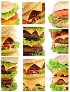 Collection of Various Beef, Cheese, Bacon and Chicken Burgers