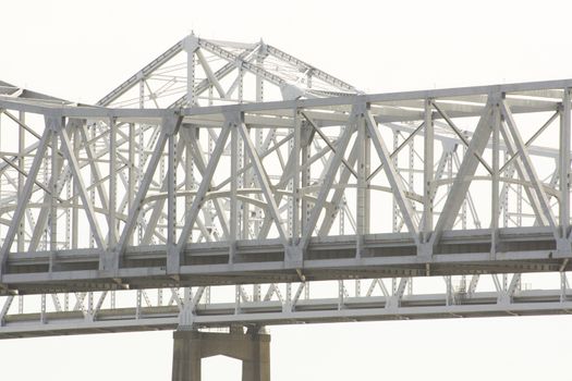Cross section of the Mississippi River bridge at New Orleans, Louisiana