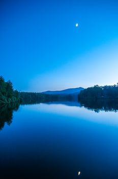 North Carolina Grandfather Mountain Julian Price Memorial Park Lake Blue Hour Reflection