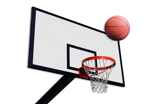 a basketball and a panel of basketball on a white background isolated