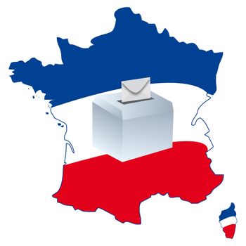 an urn on a map of France for democratic elections Political Parties