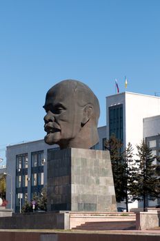 The largest head of Soviet leader Vladimir Lenin ever built. Ulan-Ude, capital city of the Buryat Republic, Russia