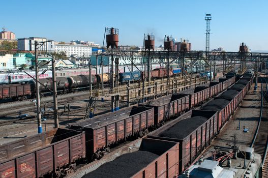 Central railway station. Ulan-Ude, capital city of the Buryat Republic, Russia