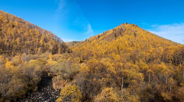 Autumn at Lake Baikal - oldest, deepest and most voluminous freshwater lake in the world