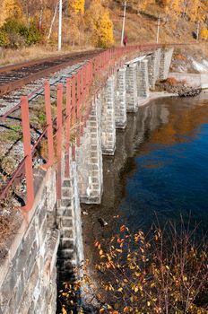 The Circum-Baikal Railway - historical railway runs along Lake baikal in Irkutsk region of Russia